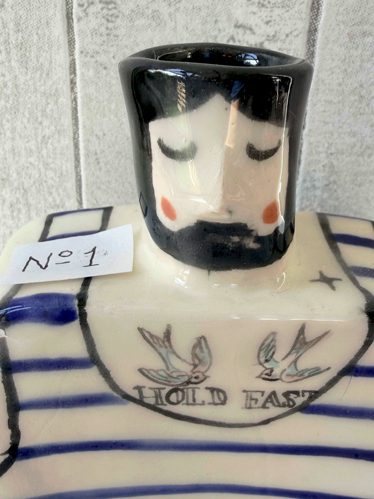 Cedric Saltwater Handmade Ceramic Sailor Vase Super Seconds
