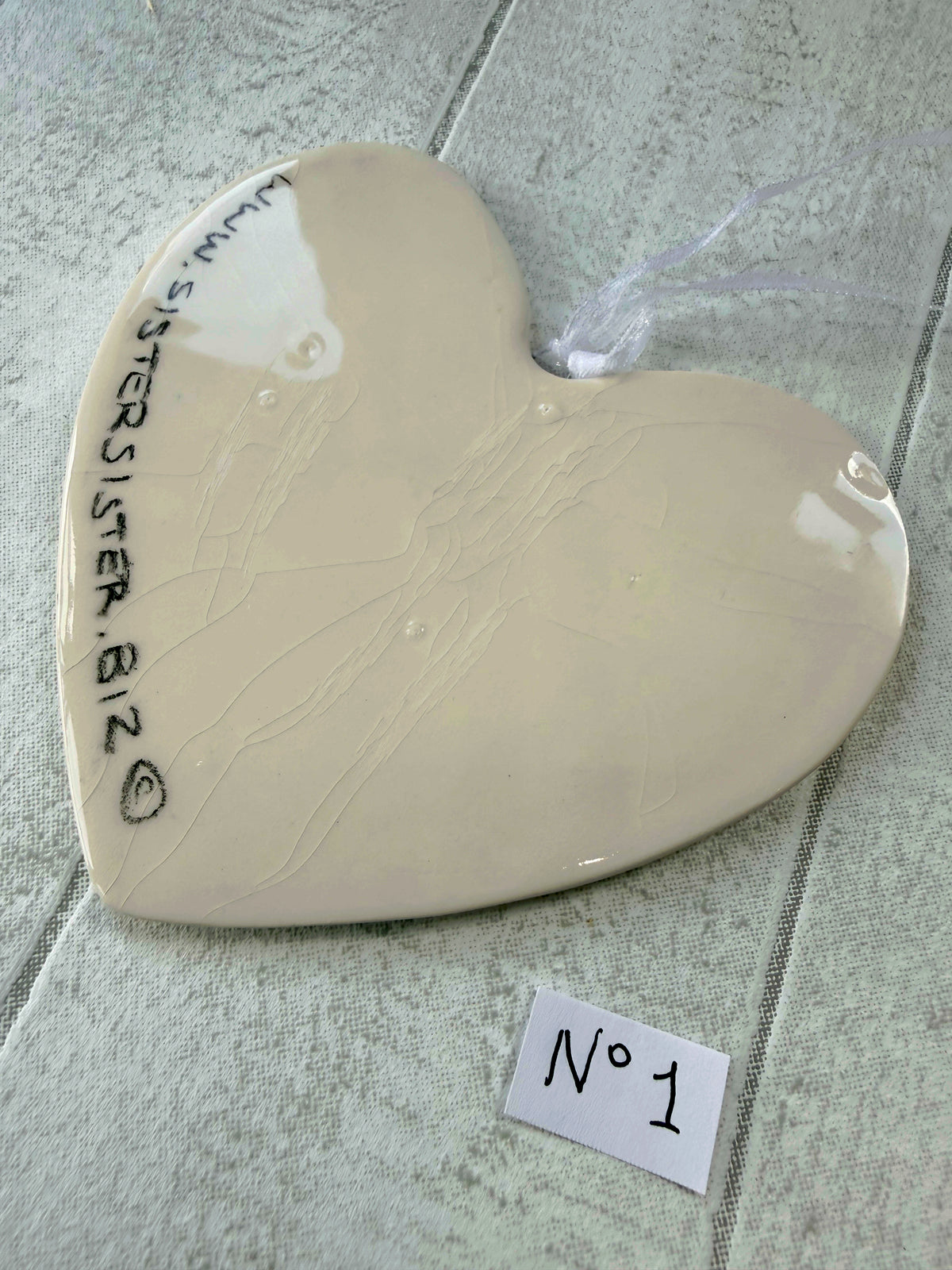 Border Terrier Hand Painted Ceramic Heart Super Seconds