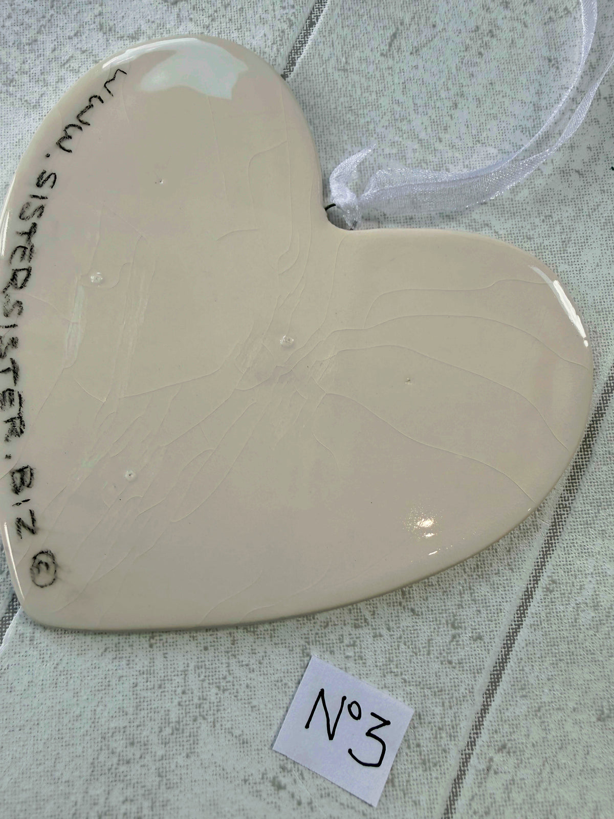 Collie Red & White Hand Painted Ceramic Heart Super Seconds