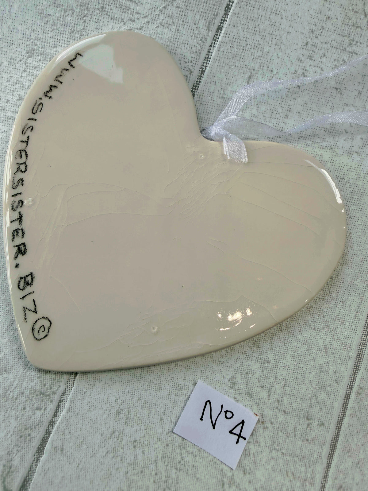 Collie Red & White Hand Painted Ceramic Heart Super Seconds