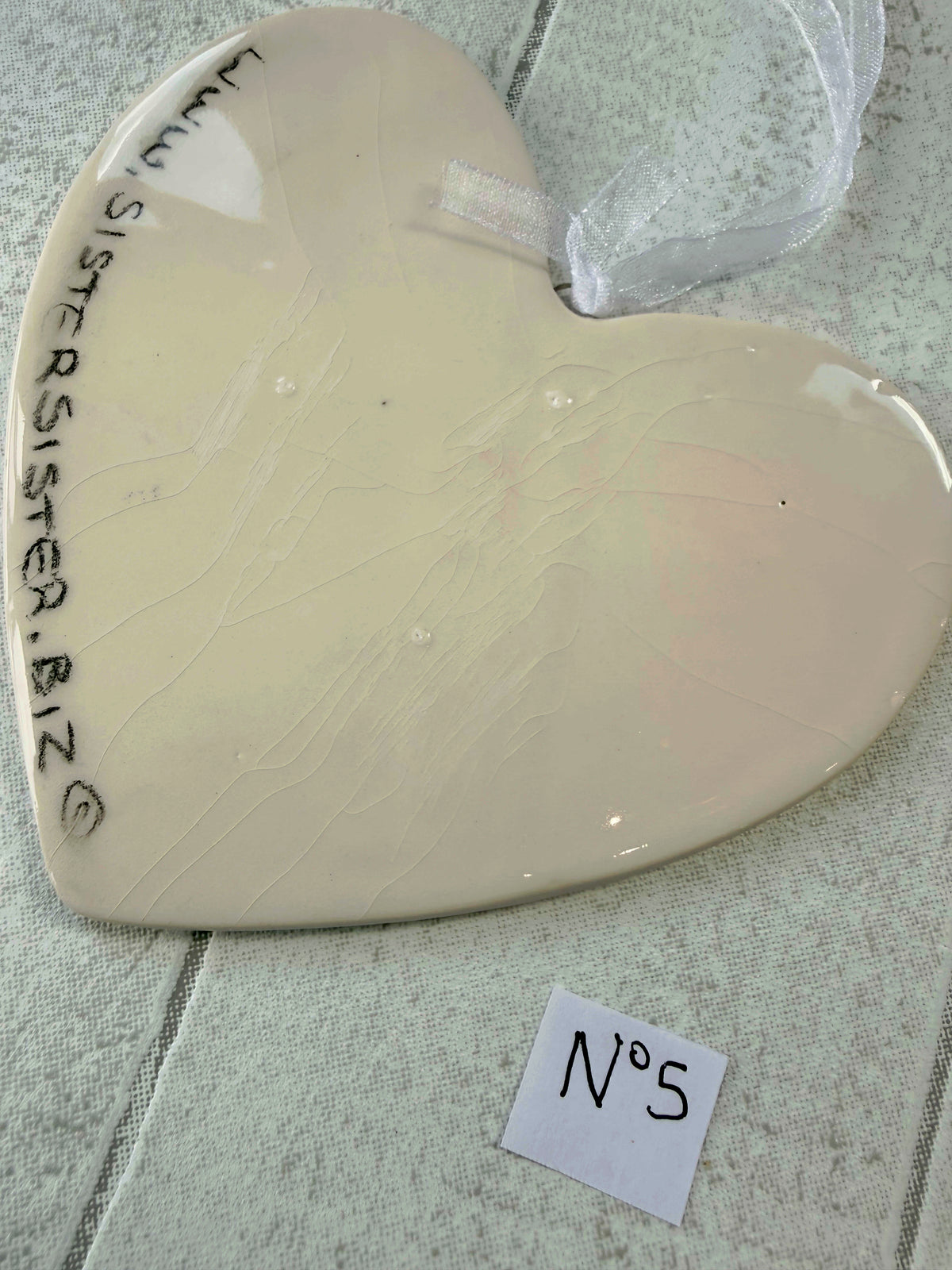 Collie Red & White Hand Painted Ceramic Heart Super Seconds