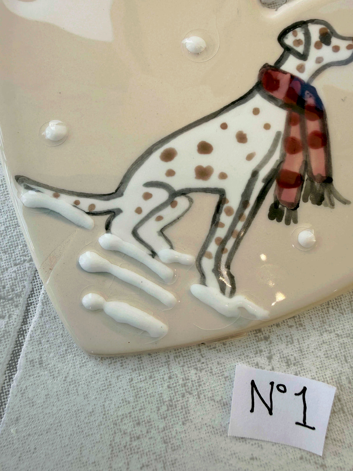 Dalmatian Liver spotted Hand Painted Ceramic Heart Super Seconds (Copy)