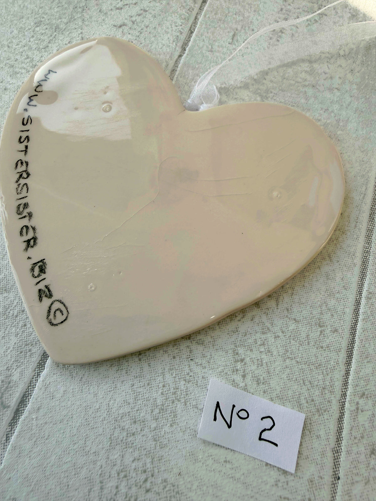 Fox Terrier Hand Painted Ceramic Heart Super Seconds
