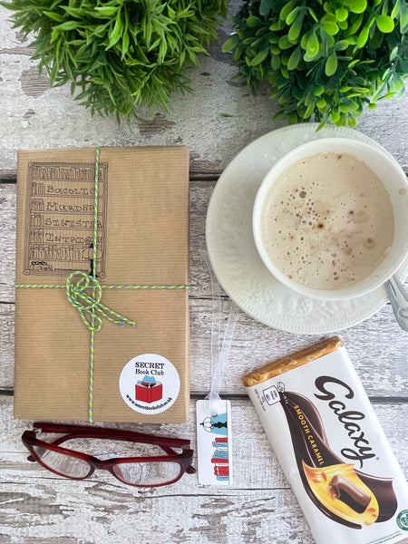 Mystery Book Gift Pack with Chocolate – Secret Book Club Surprise Read - Bucolic-Murder-Sinister-Intrigue - 1268
