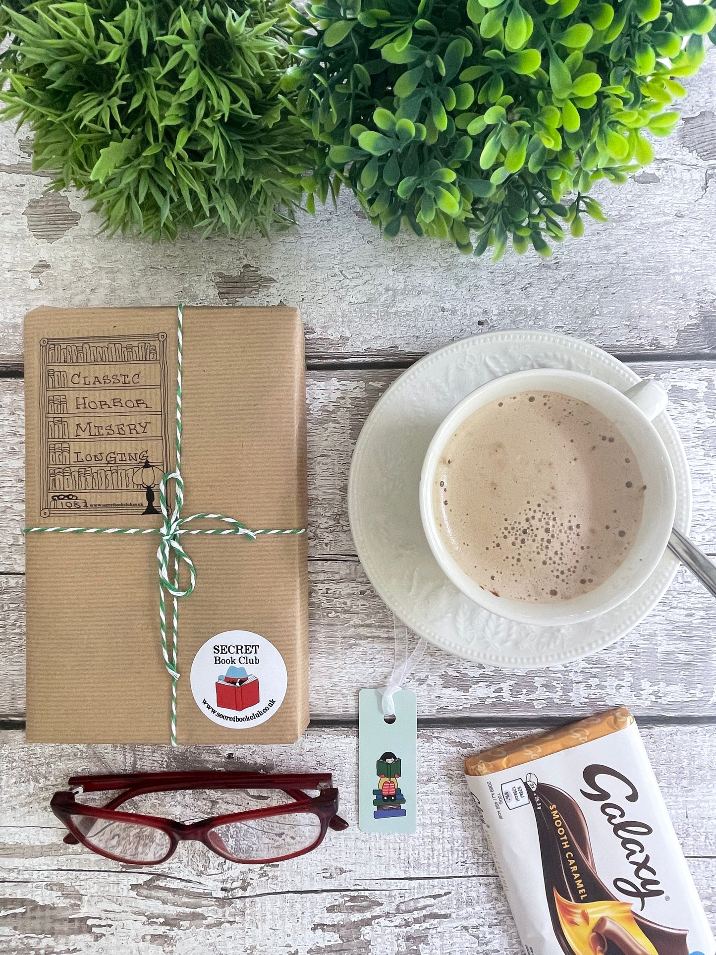 Mystery Book Gift Pack with Chocolate – Secret Book Club Surprise Read - Classic, Horror, Misery, Longing - 1082