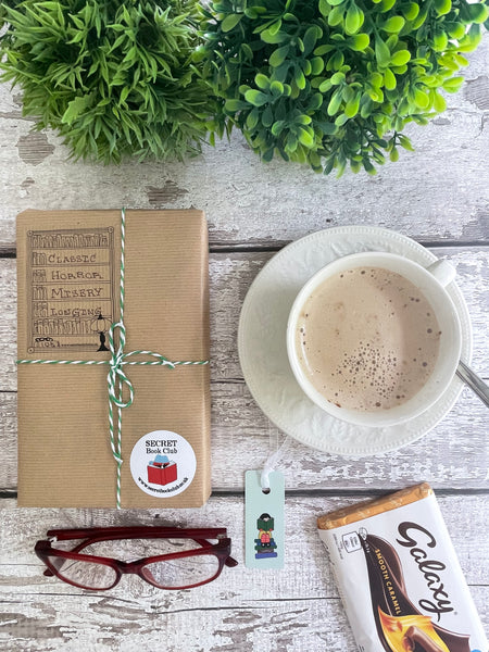 Mystery Book Gift Pack with Chocolate – Secret Book Club Surprise Read - Classic, Horror, Misery, Longing - 1082