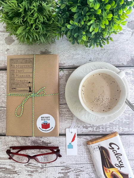 Mystery Book Gift Pack with Chocolate – Secret Book Club Surprise Read - Mystery, Past, Murder, Script - 1251
