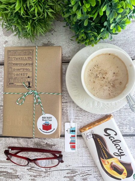 Mystery Book Gift Pack with Chocolate – Secret Book Club Surprise Read - Thriller-Manipulation-Survival-Deceit - 1222