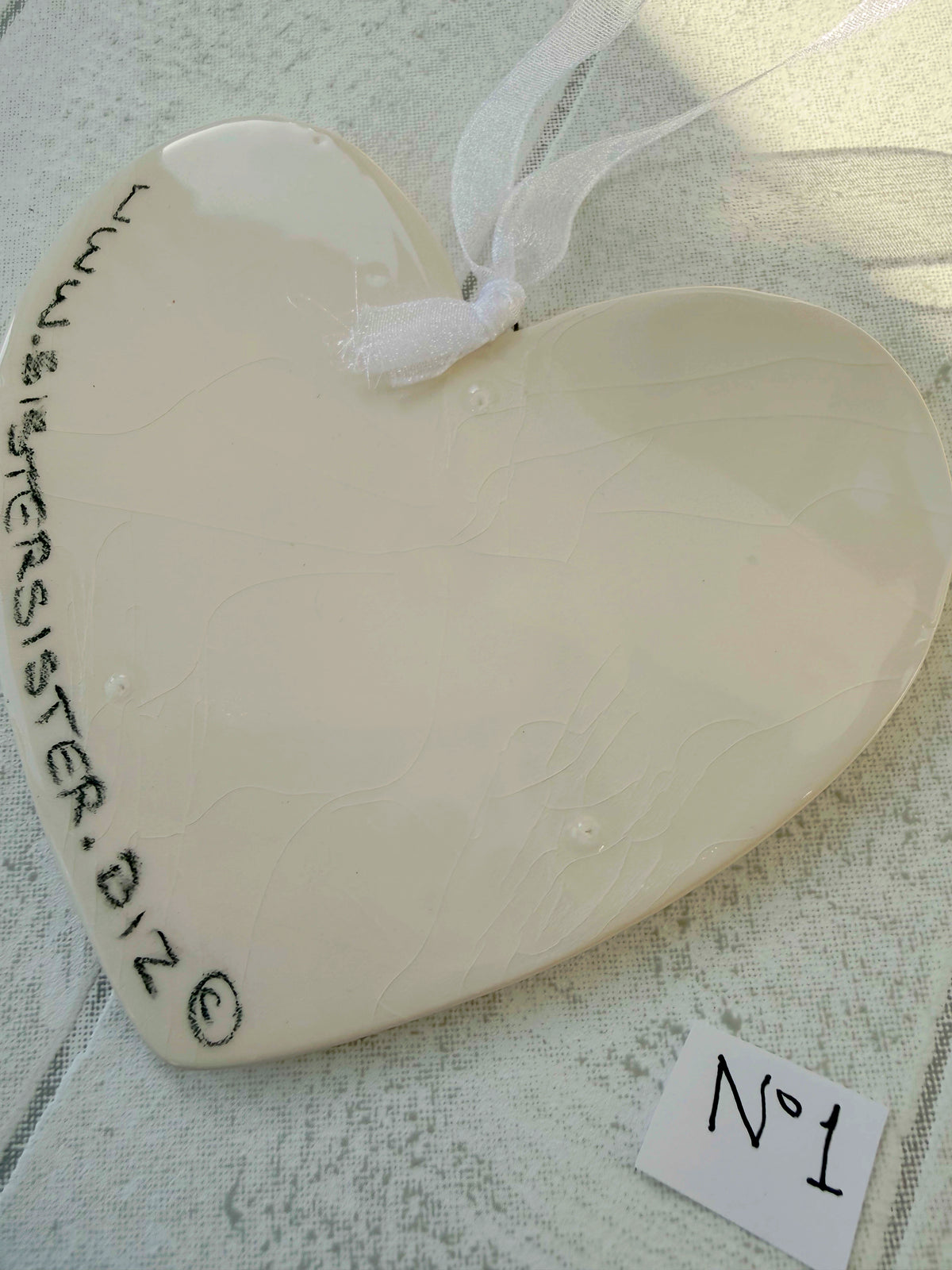 Labrador Black Hand Painted Ceramic Heart Super Seconds