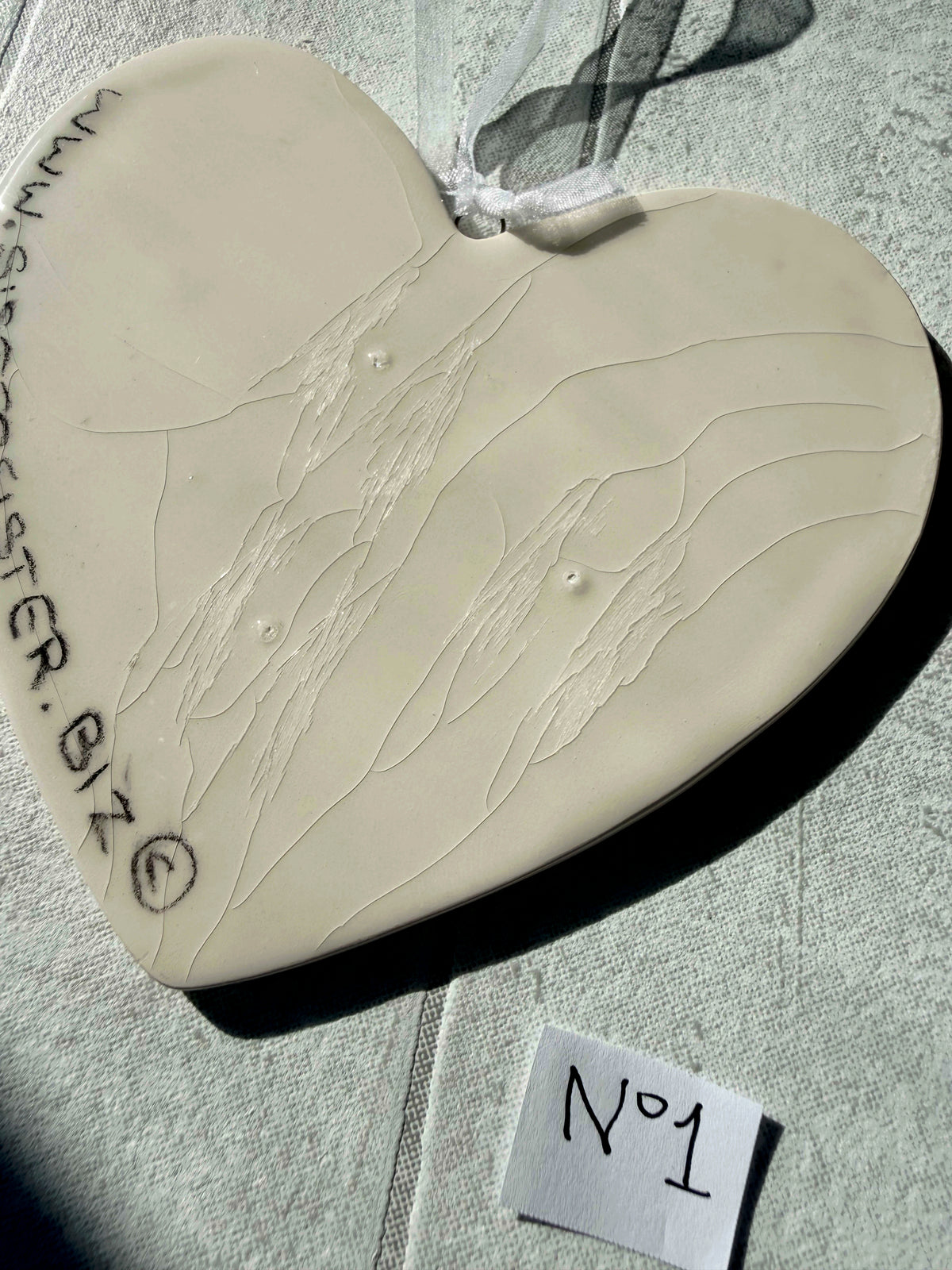 Labrador Chocolate Hand Painted Ceramic Heart Super Seconds