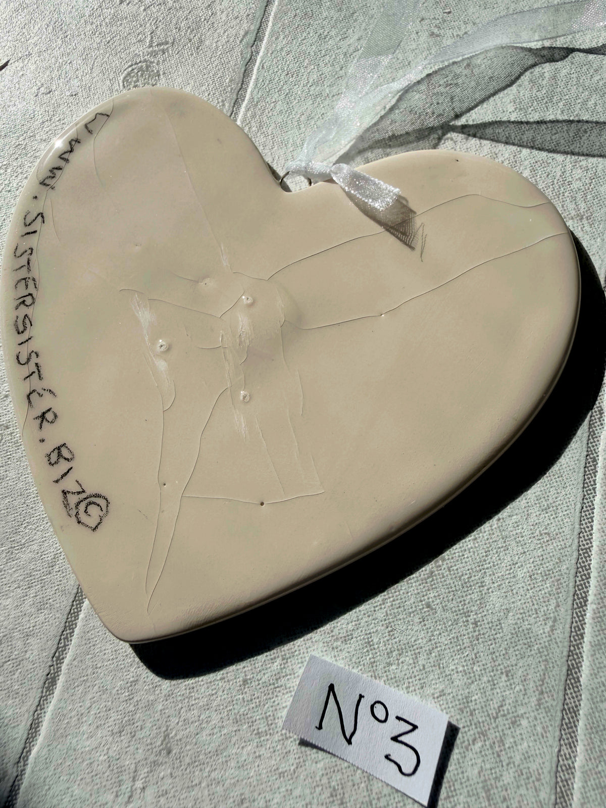 Springer Spaniel Black & White Hand Painted Ceramic Heart Super Seconds