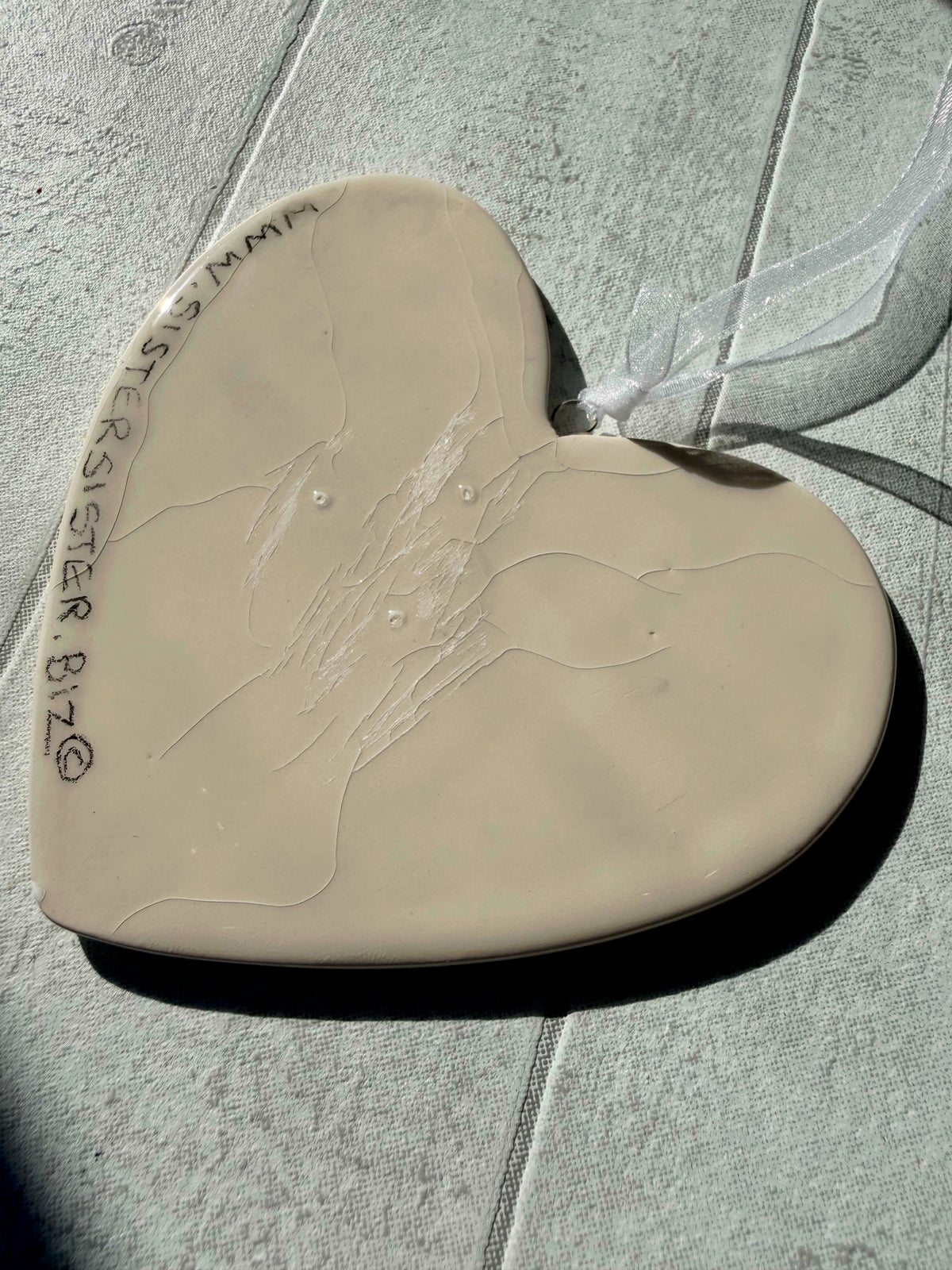 Springer Spaniel Liver and White Hand Painted Ceramic Heart Super Seconds