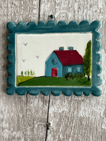 Seconds - A Mini Masterpiece - The Red Roof - Handmade Ceramic Picture Frame