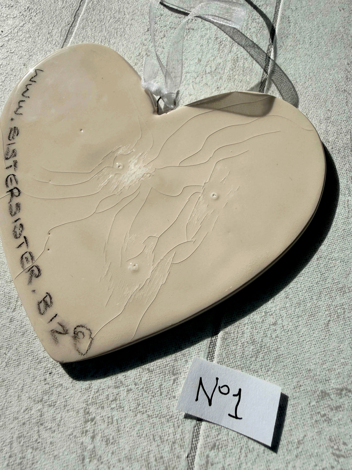 Yorkshire Terrier Black and Tan Hand Painted Ceramic Heart Super Seconds