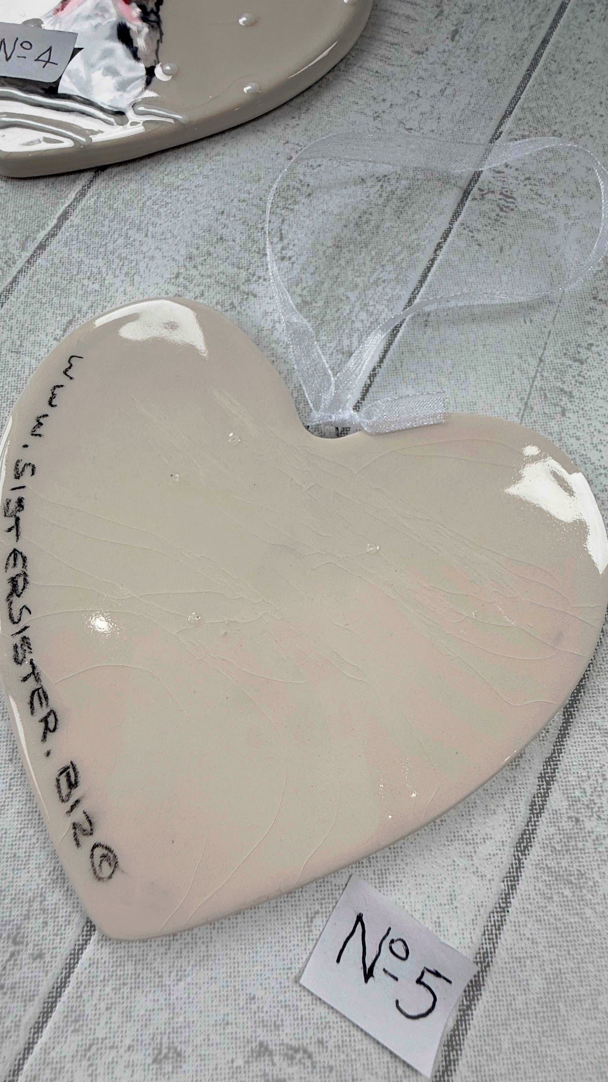 Australian Shepherd Hand Painted Ceramic Heart Super Seconds