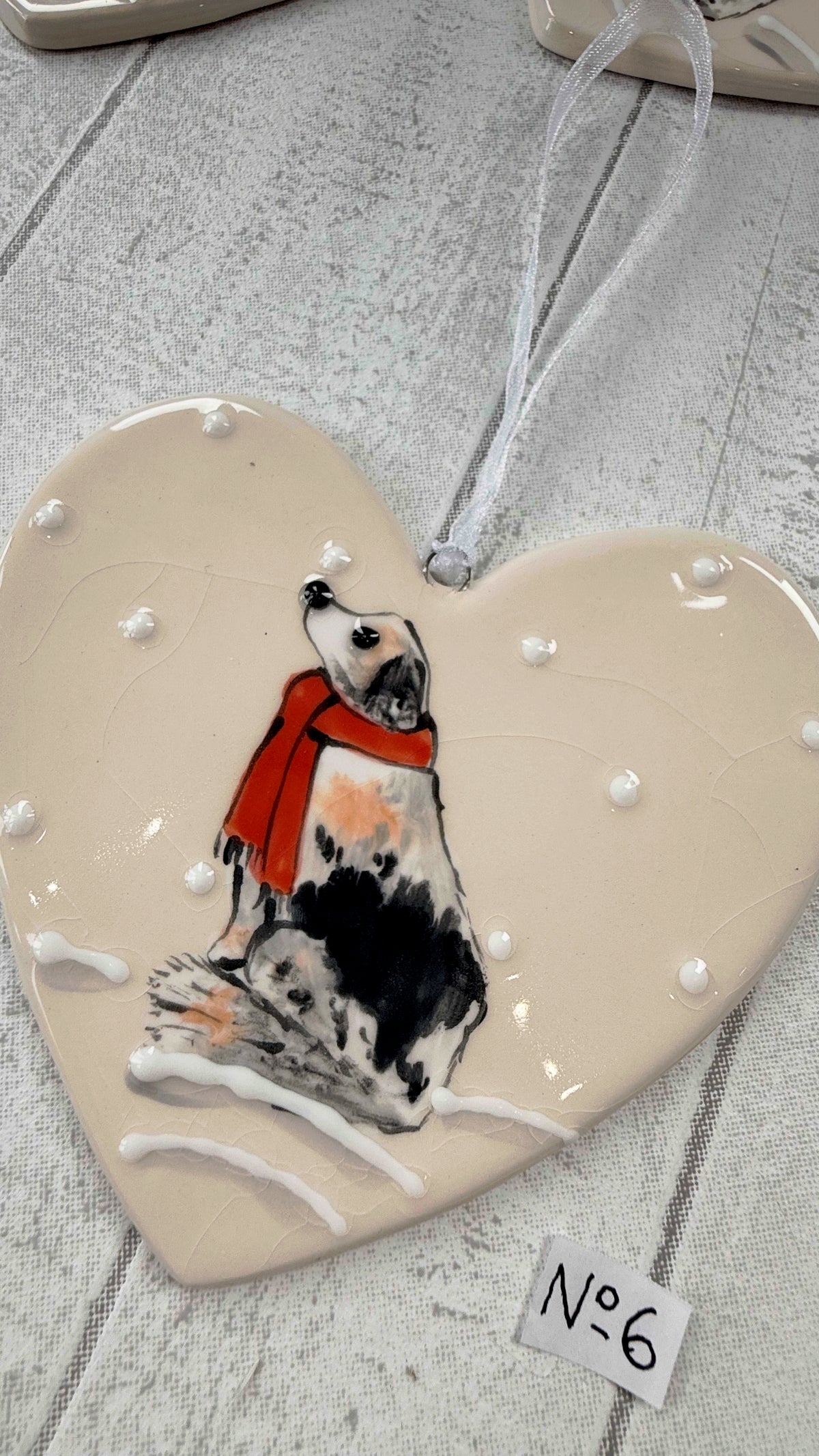 Australian Shepherd Hand Painted Ceramic Heart Super Seconds