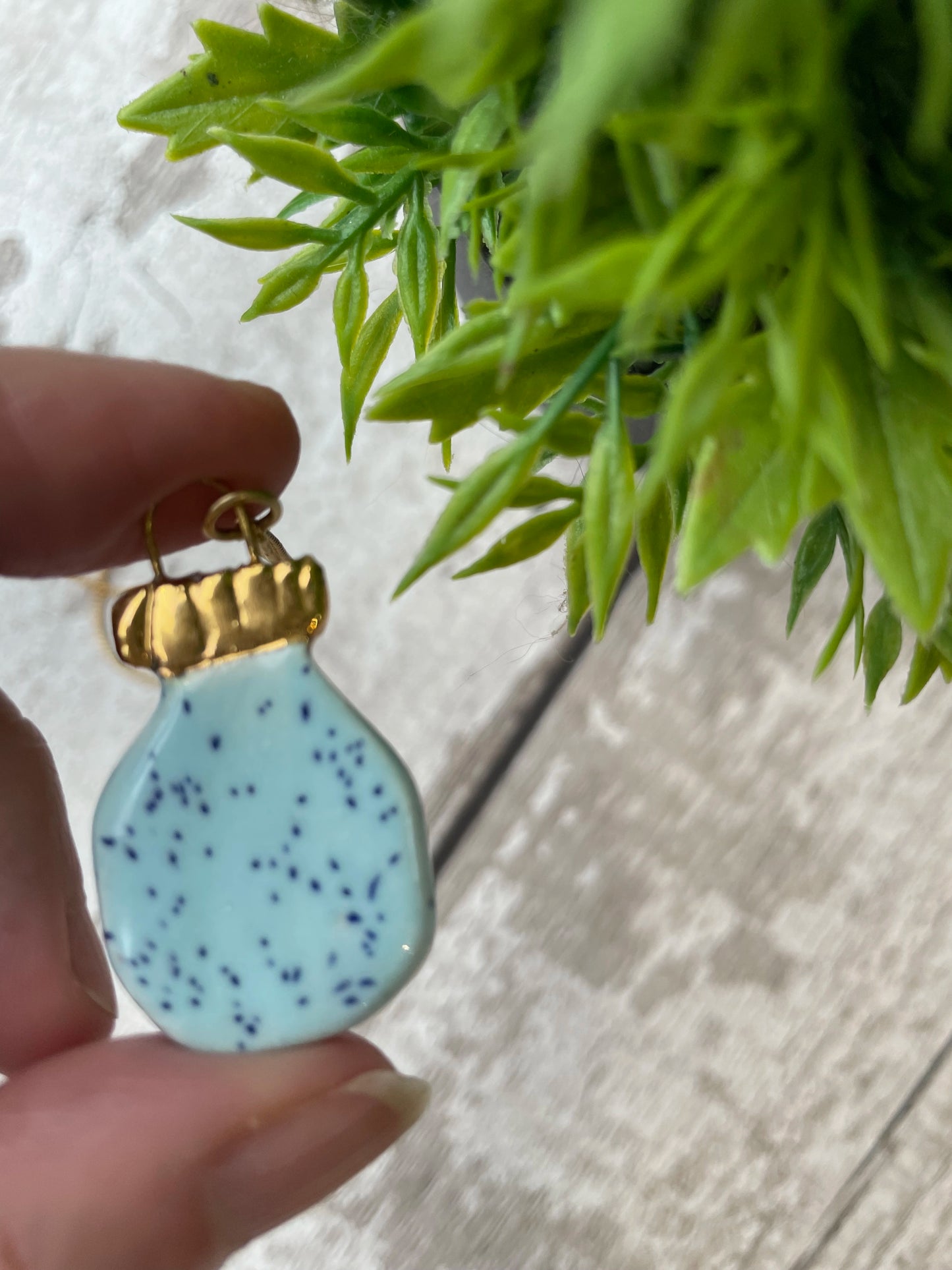Hand Painted “Tears of My Enemies” Potion Bottle Charm Necklace Gold Plated Chain