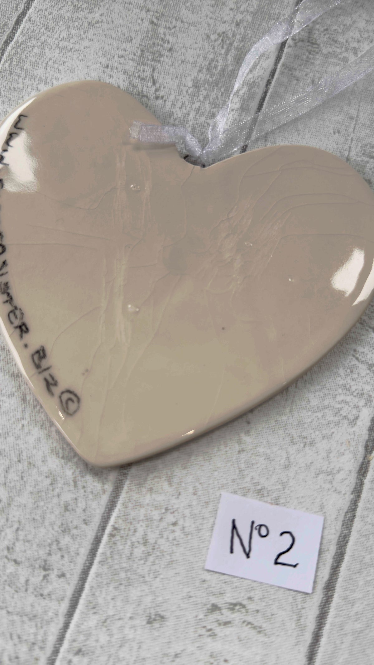 Beagle Hand Painted Ceramic Heart Super Seconds
