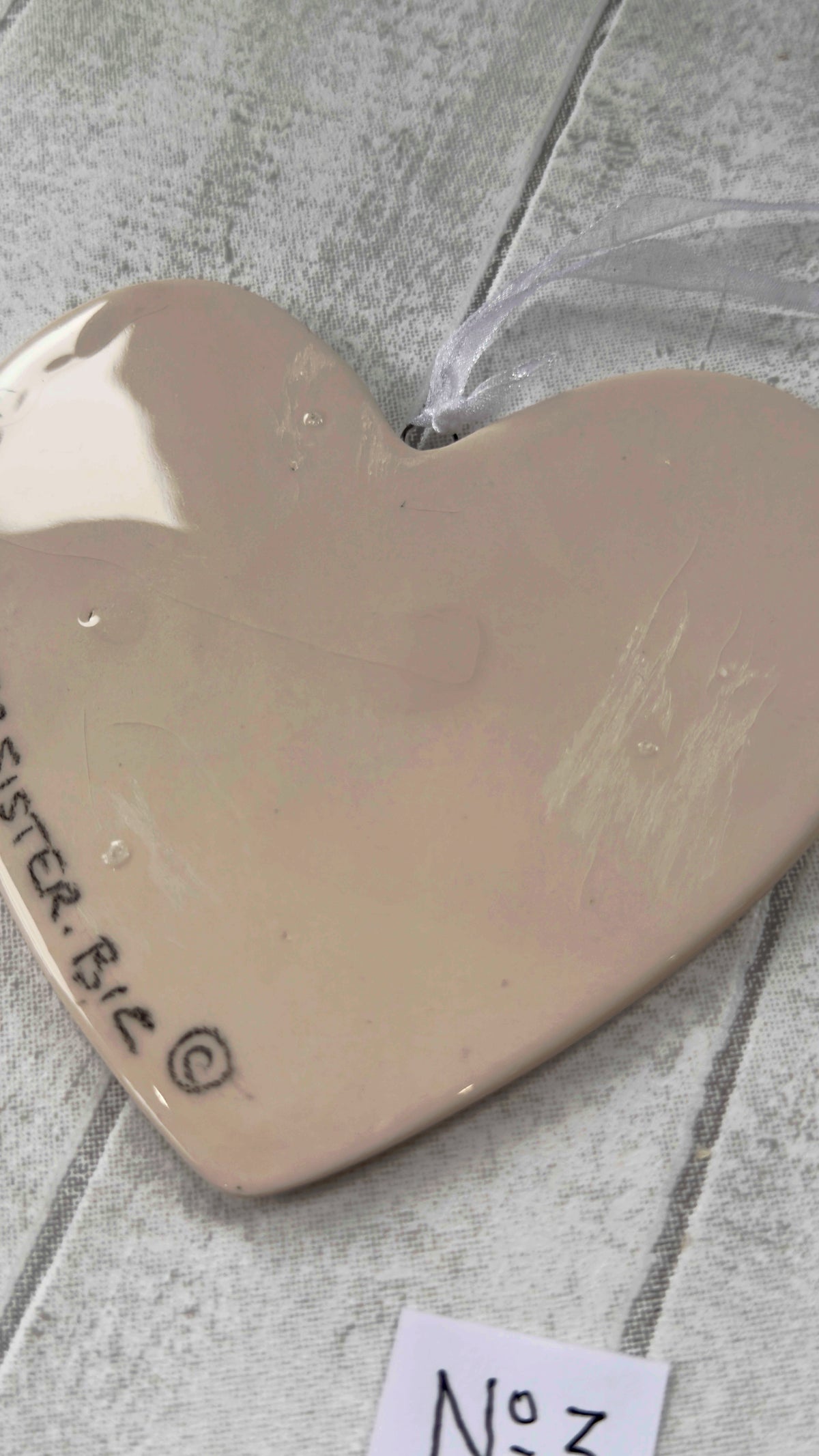 Beagle Hand Painted Ceramic Heart Super Seconds