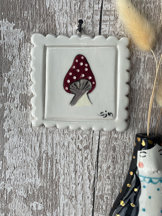 Mini Masterpiece Hand Painted Ceramic Toadstool Wall Art