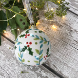Hand Painted Ceramic Bauble Decoration - Reindeer