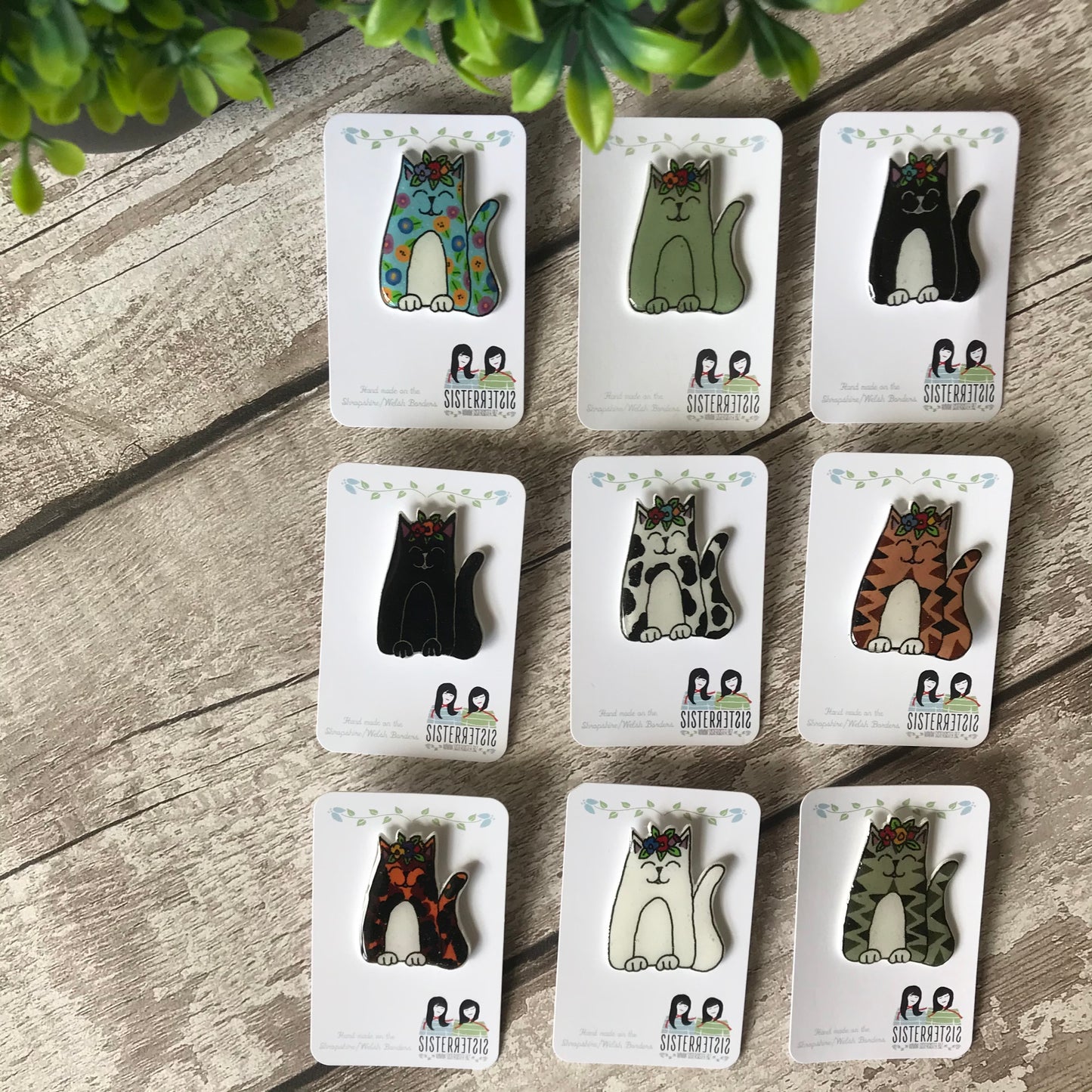 Cat Handmade Pin - White Cat Pin