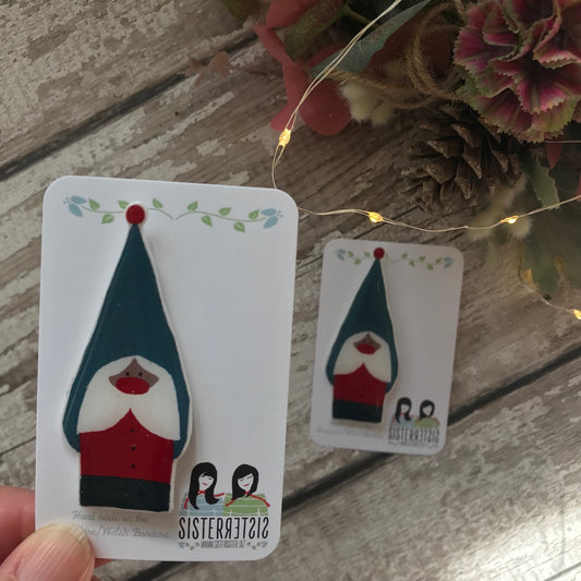 Christmas Scandi Santa Handmade Pin