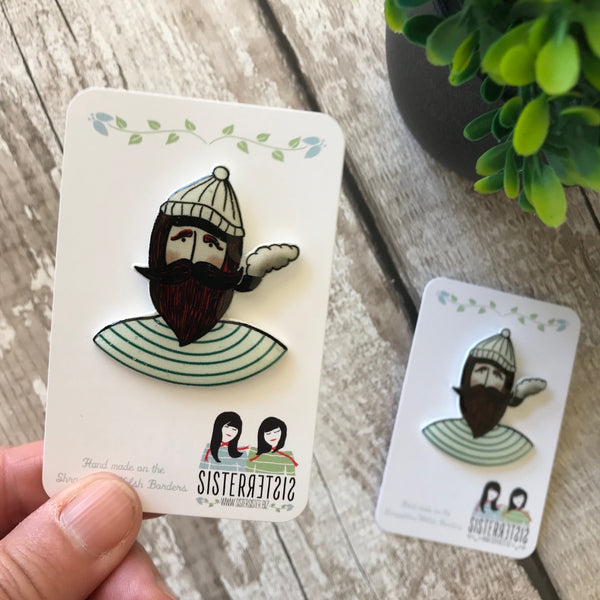 Salty the Sailor Handmade Pin