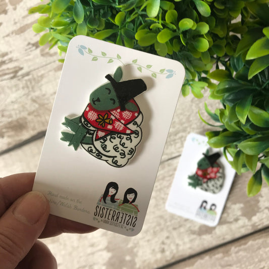 Welsh Sheep Handmade Pin