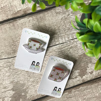 Vintage Rose Bud Mug Handmade Pin