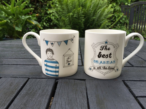 The best Grandad in all the land - Fine Bone China Mug - Father's Day, christmas, birthday, him, coffee mug