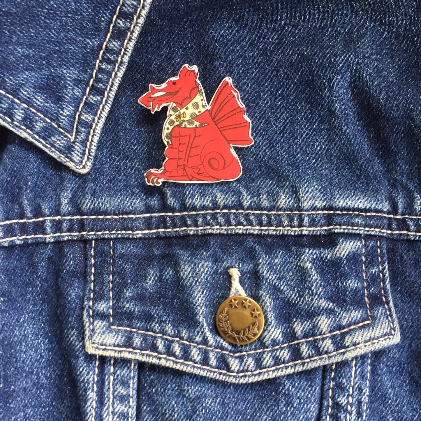 Welsh Dragon Handmade Pin