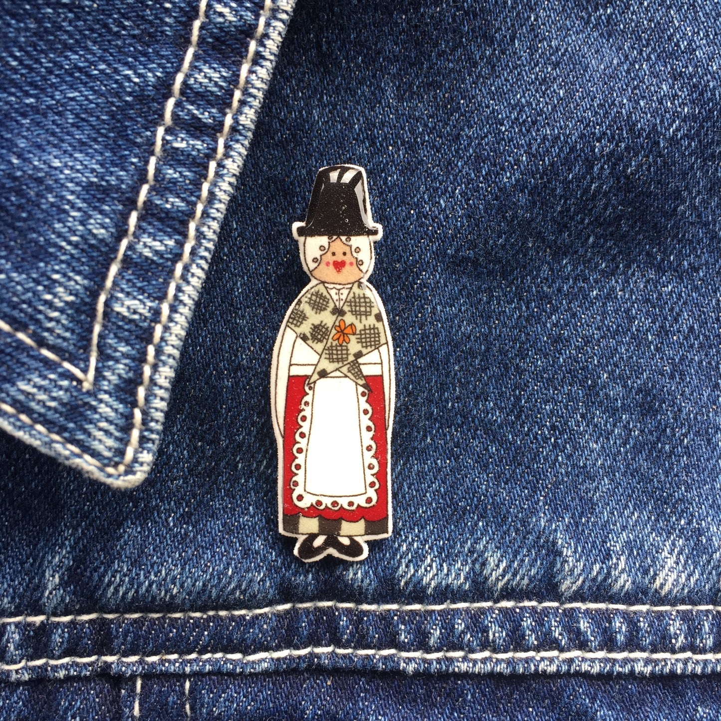 Welsh Lady Handmade Pin