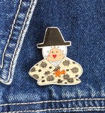 Head and shoulders Welsh Lady Handmade Pin