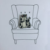 White & Black Cat Handmade Pin