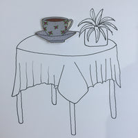 Vintage Rose Bud Tea Cup & Saucer Handmade Pin