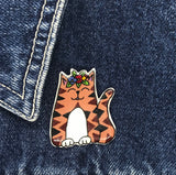 Cat - Brown Tabby Cat Handmade Pin