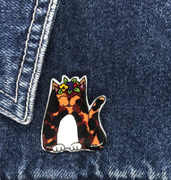 Tortoiseshell Cat Handmade Pin