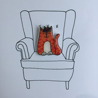 Cat - Ginger Tom Handmade Pin