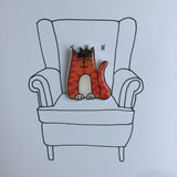Cat - Ginger Tom Handmade Pin