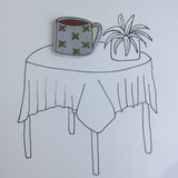 Vintage Rose Bud Mug Handmade Pin