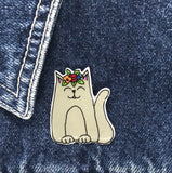 Cat Handmade Pin - Grey Cat