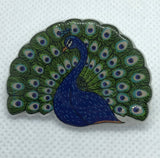 Percy the Peacock Handmade Pin