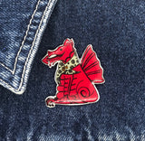 The Welsh Collection of Daffodil Pin, Dragon Pin, Welsh Lady Pin, Welsh Lady Head & Shoulders Pin, Sheep Pin, Hand made Pins