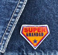 Super Grandad Superhero Handmade Pin
