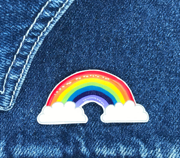 Clouds & Rainbow Handmade Pin