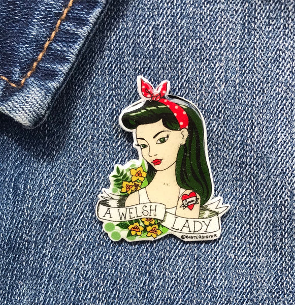 A Welsh Lady "Sian" Handmade Pin