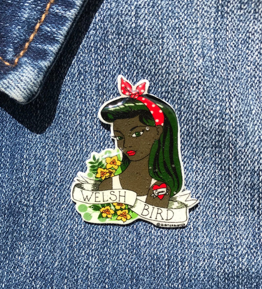 Welsh Bird  Handmade Pin
