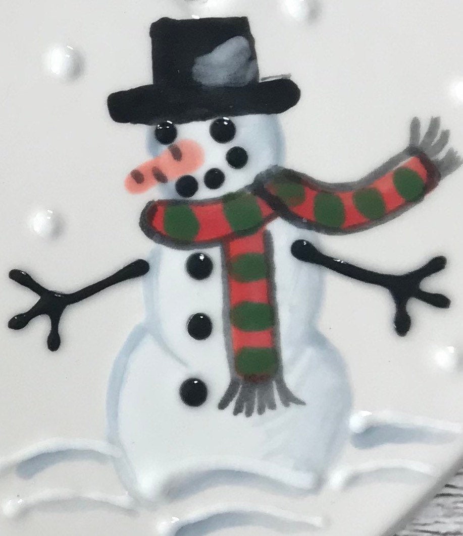 Frosty the Snowman - hand painted ceramic heart - christmas gift, decoration, ornament, friend, heart, christmas gift for her