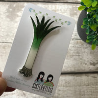 Welsh Leek Handmade Pin